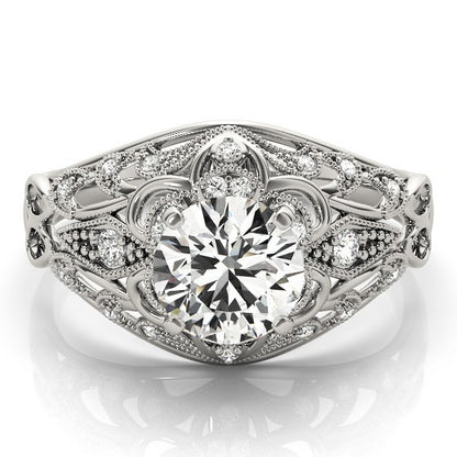 Lab Grown Round Diamond Halo Engagement Ring