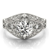 Lab Grown Round Diamond Halo Engagement Ring