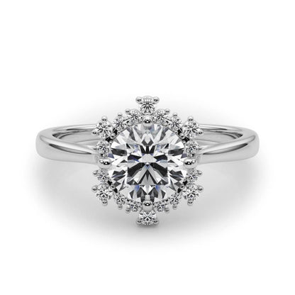 Lab-Grown Diamond Halo Engagement Ring in Platinum