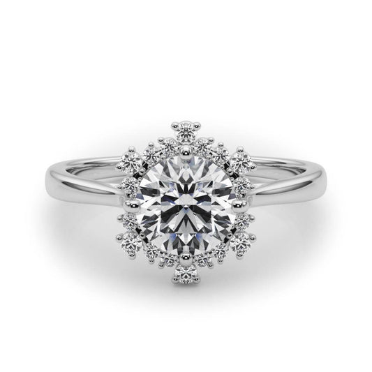 Lab-Grown Diamond Halo Engagement Ring in Platinum