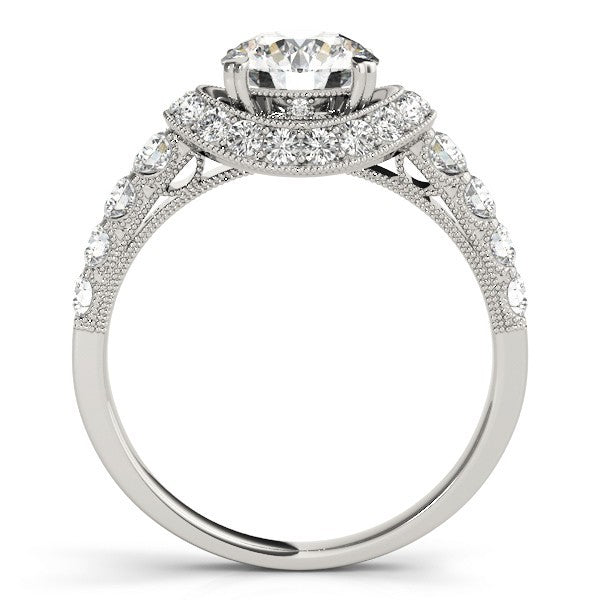 Lab Grown Round Diamond Halo Engagement Ring