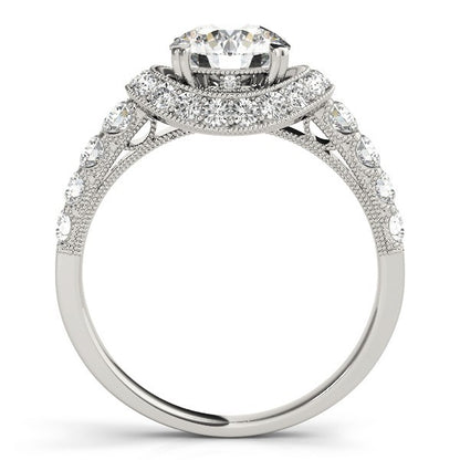 Lab Grown Round Diamond Halo Engagement Ring