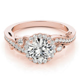 Lab Grown Round Diamond Halo Engagement Ring