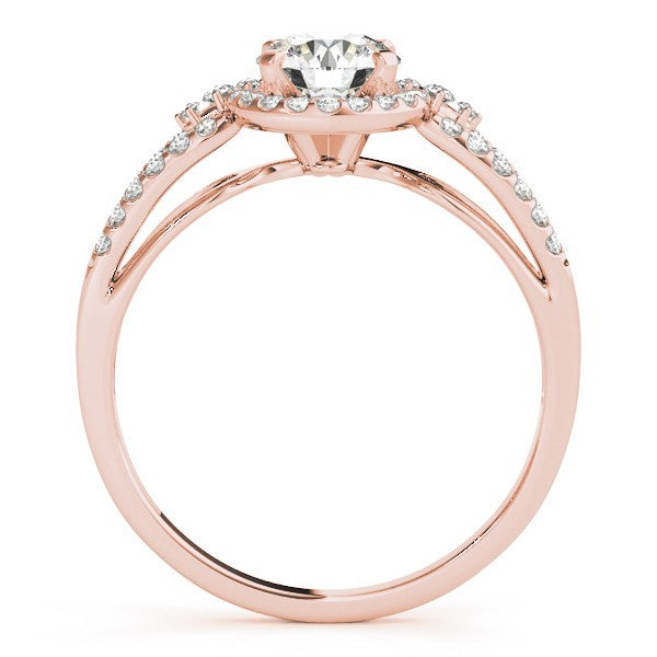 Lab Grown Round Cut Diamond Halo Engagement Ring