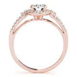 Lab Grown Round Cut Diamond Halo Engagement Ring