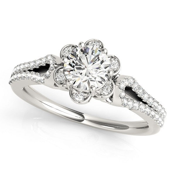 Lab Grown Round Diamond Halo Engagement Ring 