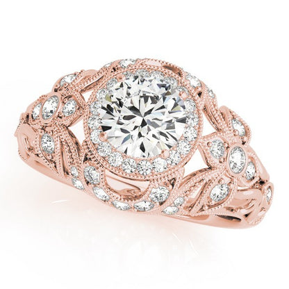 2.00Ct Lab Grown Round Diamond Halo Engagement Ring 18K Yellow Gold