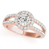 Lab Grown Round Diamond Halo Engagement Ring 