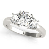 Lab-Grown Round Cut Diamond Trilogy Engagement Ring In 18K White Gold 2.00CT DE/VS