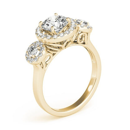 Lab Grown Round Cut Diamond Halo Engagement Ring 