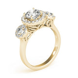 Lab Grown Round Cut Diamond Halo Engagement Ring 