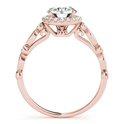 Lab Grown Round Diamond Halo Engagement Ring