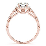 Lab Grown Round Diamond Halo Engagement Ring