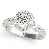 Lab Grown Round Cut Diamond Halo Engagement Ring  For Women