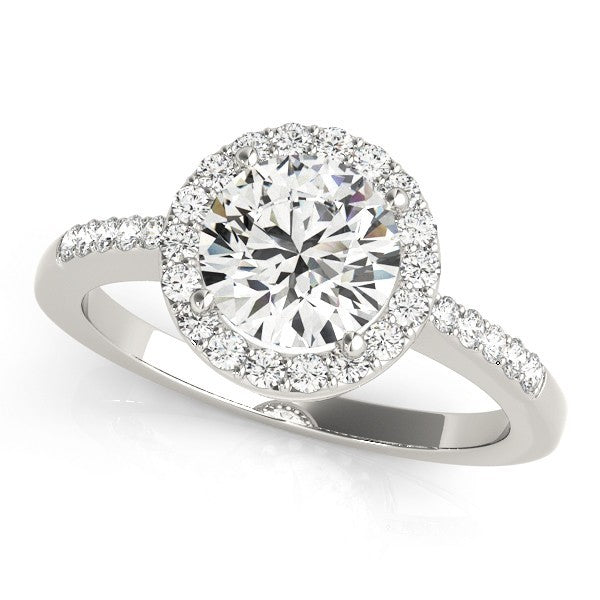 Lab Grown Round Diamond Halo Engagement Ring