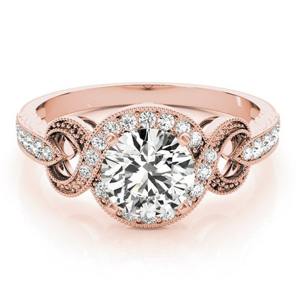 Lab Grown Round Diamond Halo Engagement Ring