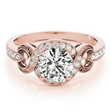Lab Grown Round Diamond Halo Engagement Ring