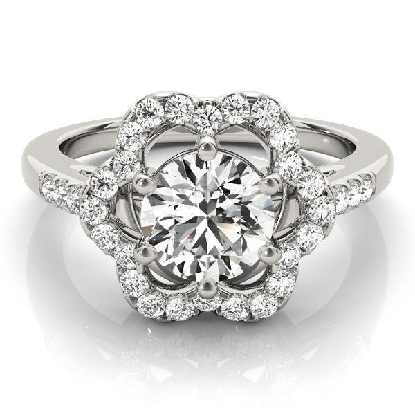 Lab Grown Round Diamond Halo Engagement Ring