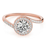 Lab Grown Round Diamond Halo Engagement Ring