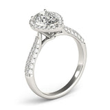 Lab Grown Pear Shape Diamond Halo Engagement Ring