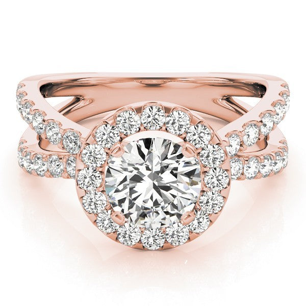 2.00 Carat DE/VS Lab Grown Round Cut Diamond Halo Engagement Ring 18K White Gold