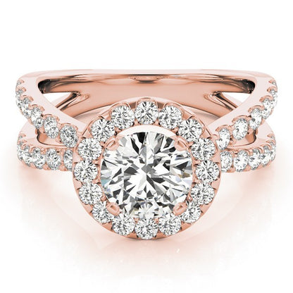 2.00 Carat DE/VS Lab Grown Round Cut Diamond Halo Engagement Ring 18K White Gold