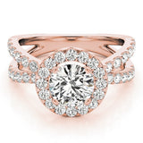 2.00 Carat DE/VS Lab Grown Round Cut Diamond Halo Engagement Ring 18K White Gold