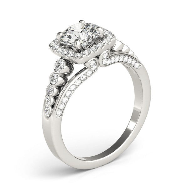 Lab Grown Round Diamond Halo Engagement Ring