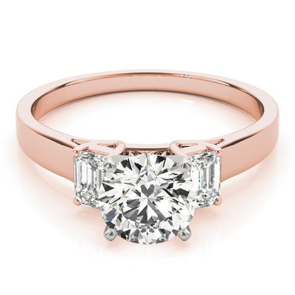 Platinum Lab Grown Round Cut Diamond Trilogy Engagement Ring In 2.00ct DE/VS
