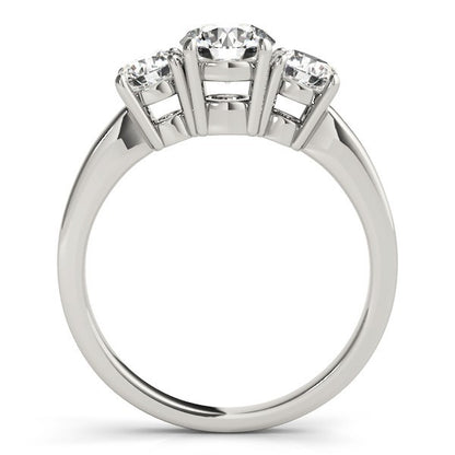 0.50Ct - 2.00Ct DE/VS Lab Grown Round Diamond Trilogy Engagement Ring Platinum