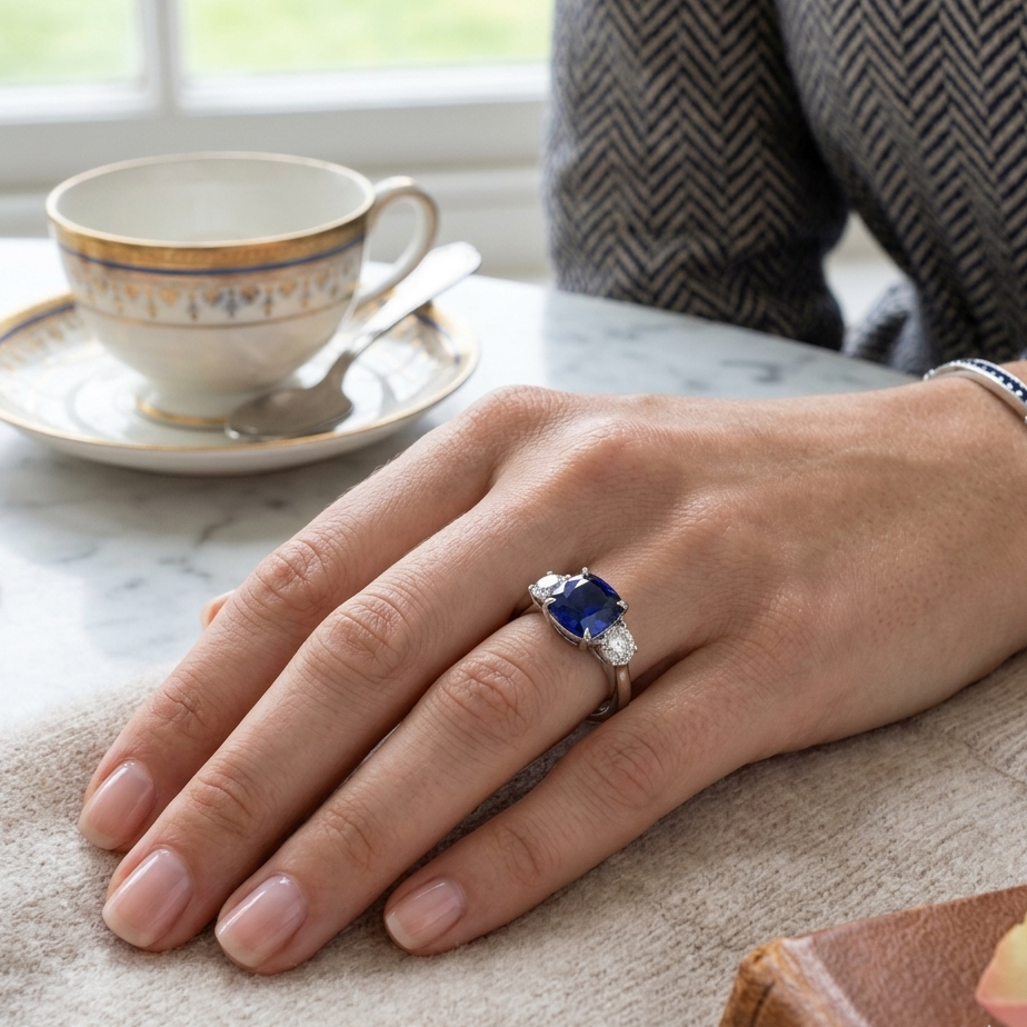 Blue Sapphire Gold Ring UK