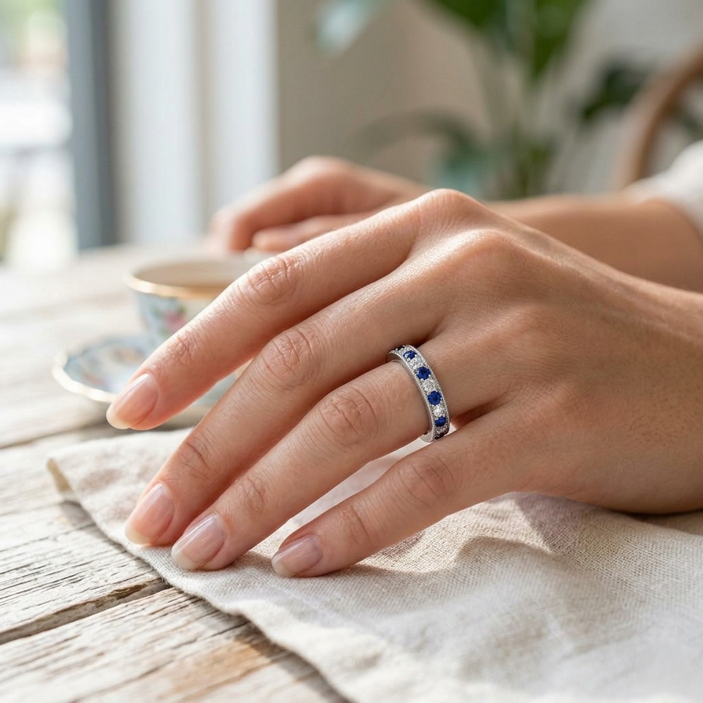 Diamond Band Ring, Natural Diamond Ring, Gemstone Ring