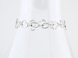 Round Natural Amethyst Accented Heart Link Bracelet In Silver