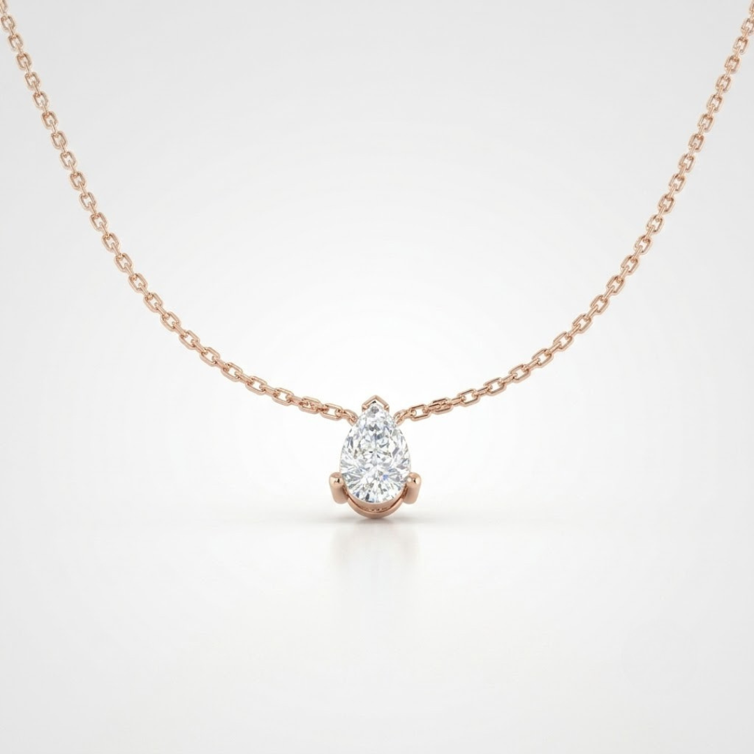 Sparkling solitaire diamond necklace as a romantic anniversary gift.