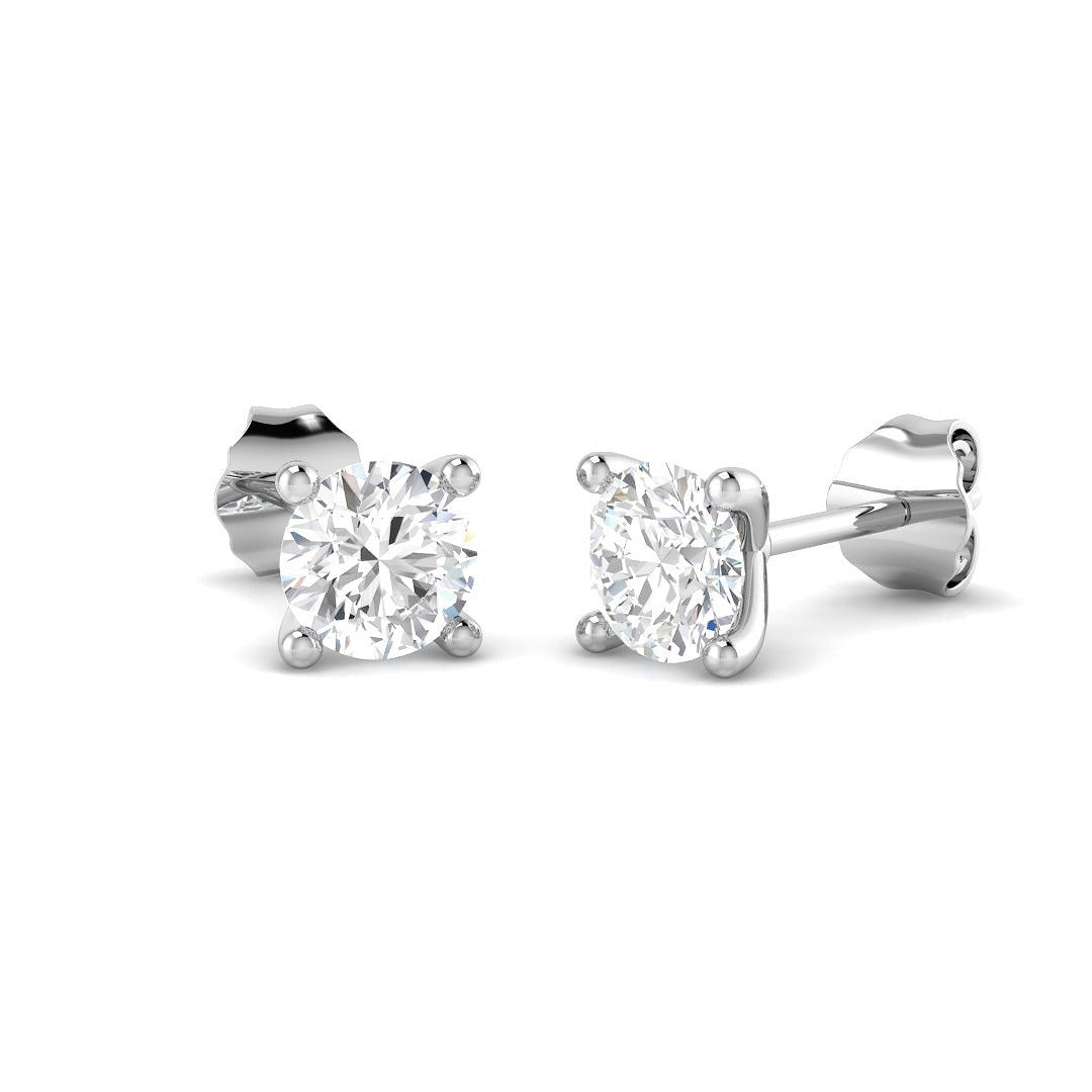 Stud Earrings Round Brilliant Cut Diamonds Anniversary Gift DE VVS