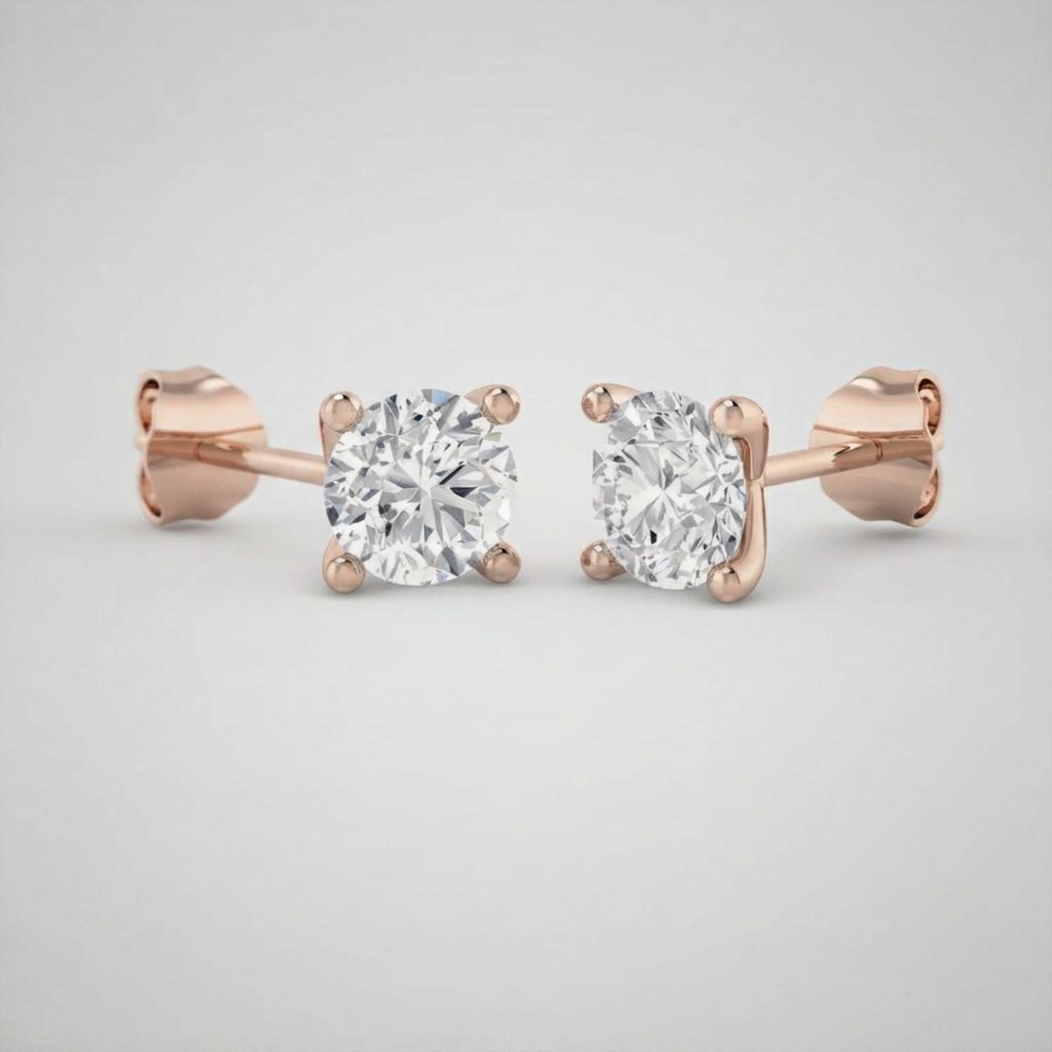 Stud Earrings Round Brilliant Cut Diamonds Christmas Gift Platinum