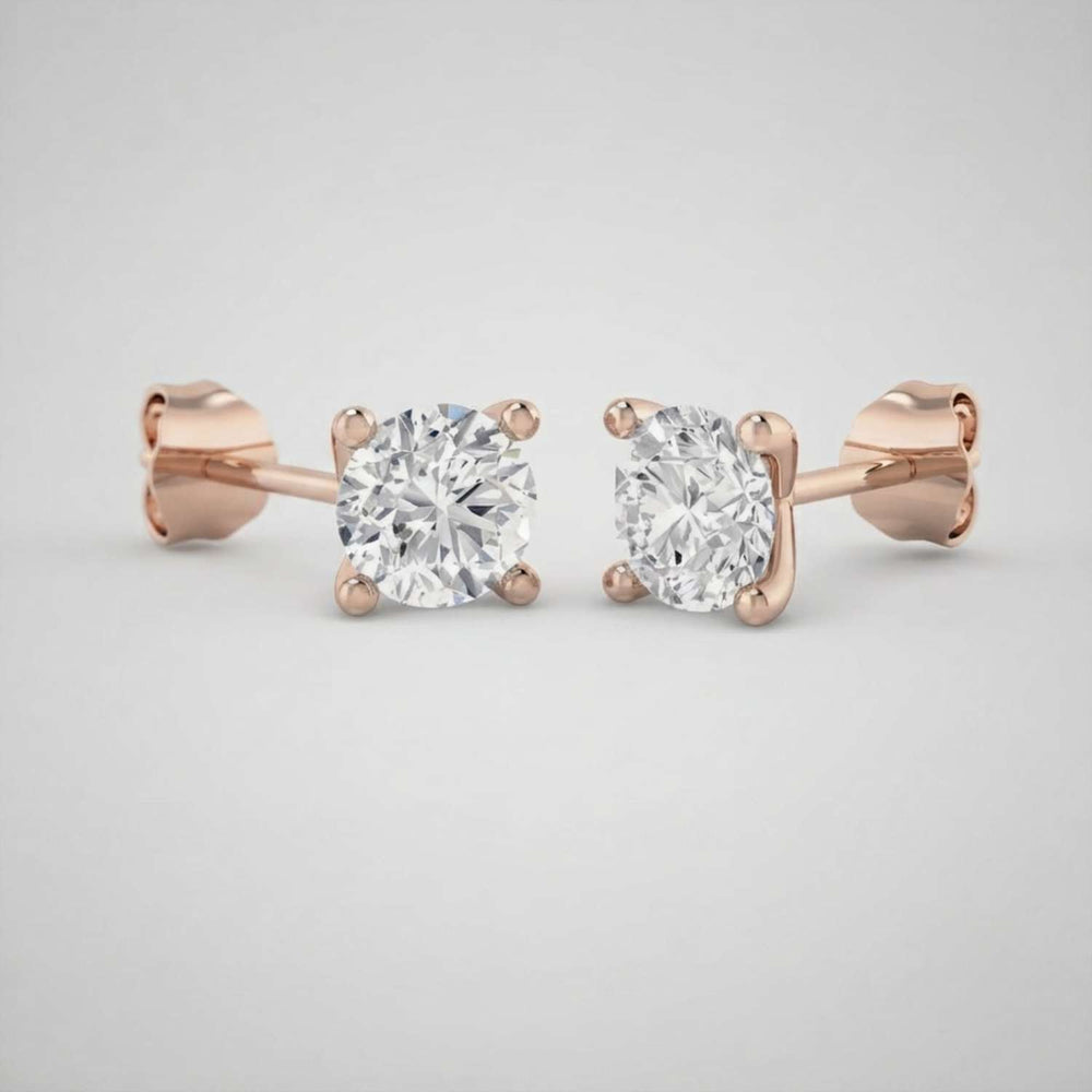 Stud Earrings Round Brilliant Cut Diamonds Christmas Gift Platinum