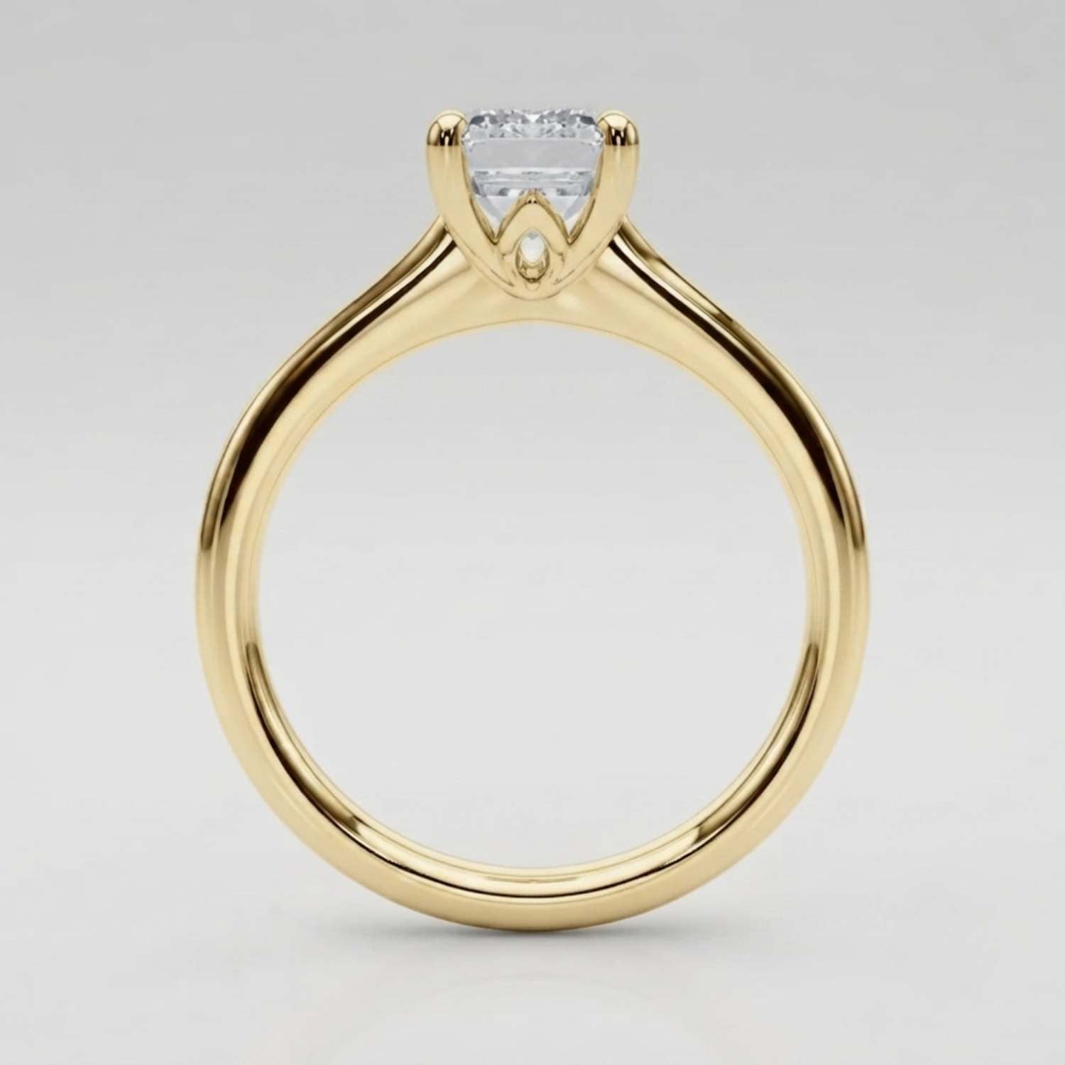 Eco-friendly lab-grown emerald-cut diamond ring symbolizing sustainable luxury and timeless love.