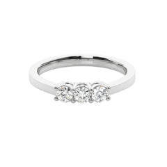 Three-Stone Lab-Grown Diamond Engagement Ring in 925 Sterling Silver