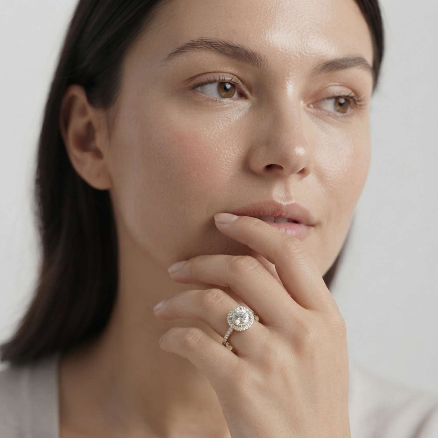 Ethically sourced lab-grown diamond engagement ring handcrafted and hallmarked in the United Kingdom.