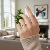 Zigzag Diamond Wishbone Ring – Crown Style Chevron Band