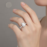 18K White Gold Lab-Grown Emerald Cut Diamond Engagement Ring