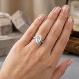 Marquise Diamond Pavé Solitaire Engagement Ring in Gold | Natural & Lab Grown