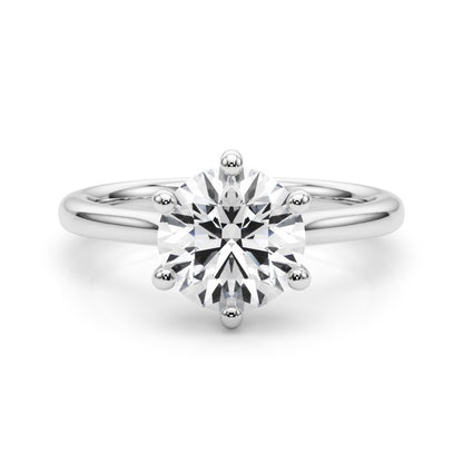 Solitaire engagement ring six claw set women ring 