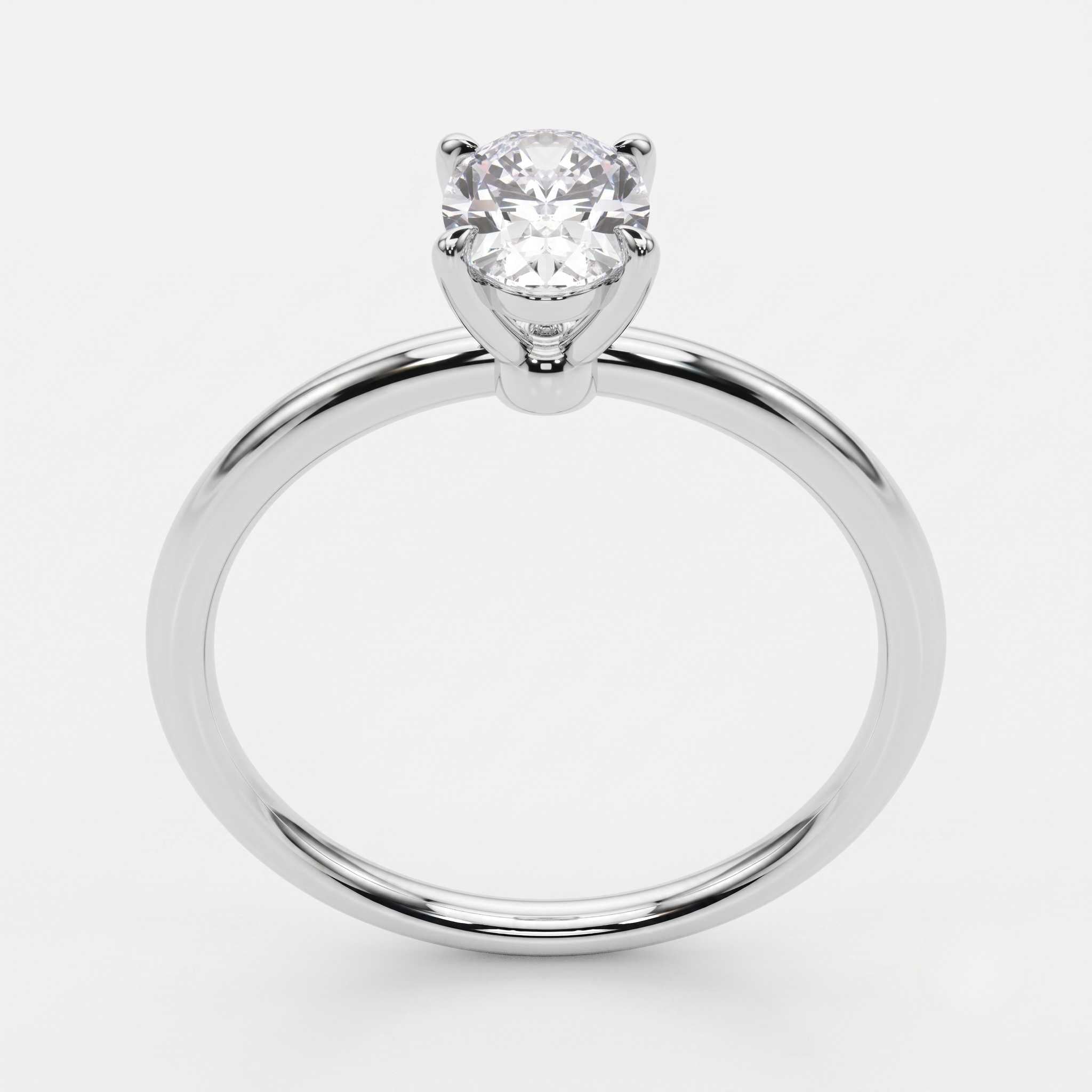 White gold 4 claw oval ring proposal gift for her