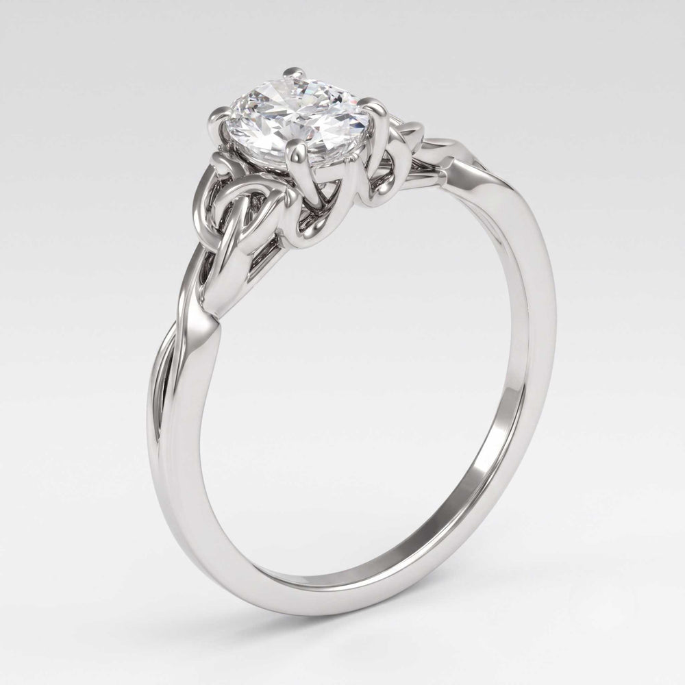 White gold Celtic knot ring side view gift for her