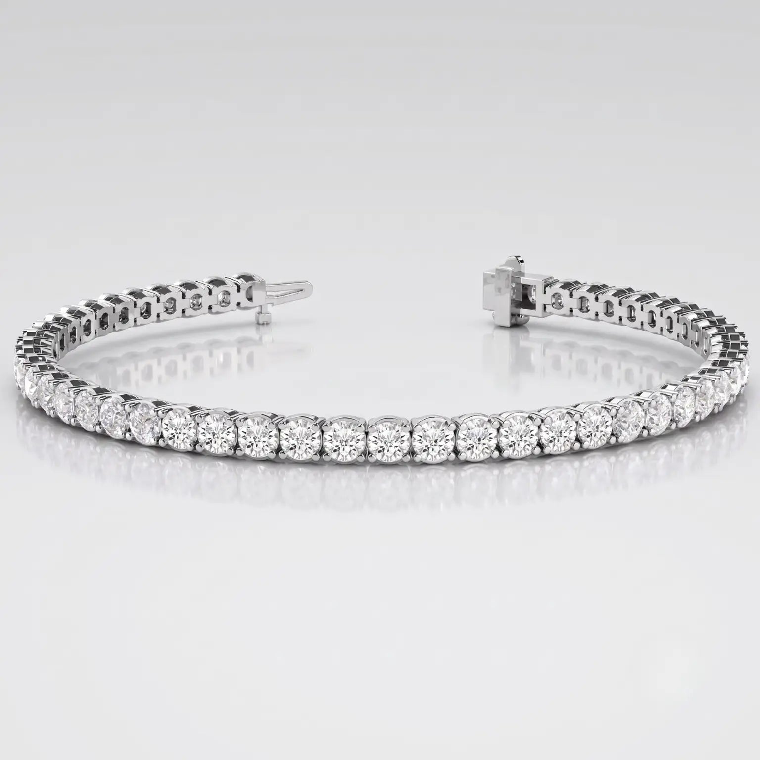 White gold diamond tennis bracelet anniversary gift for her