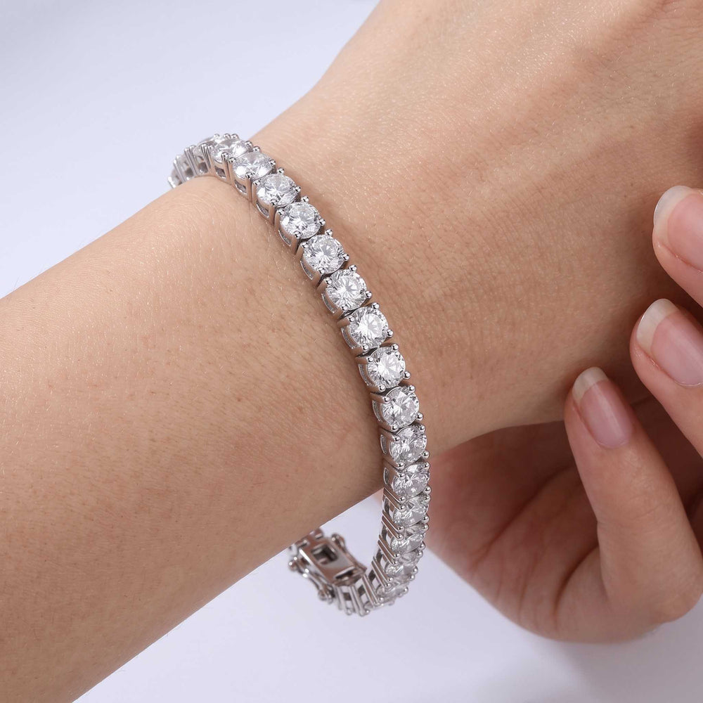 White gold diamond tennis bracelet wedding gift for her