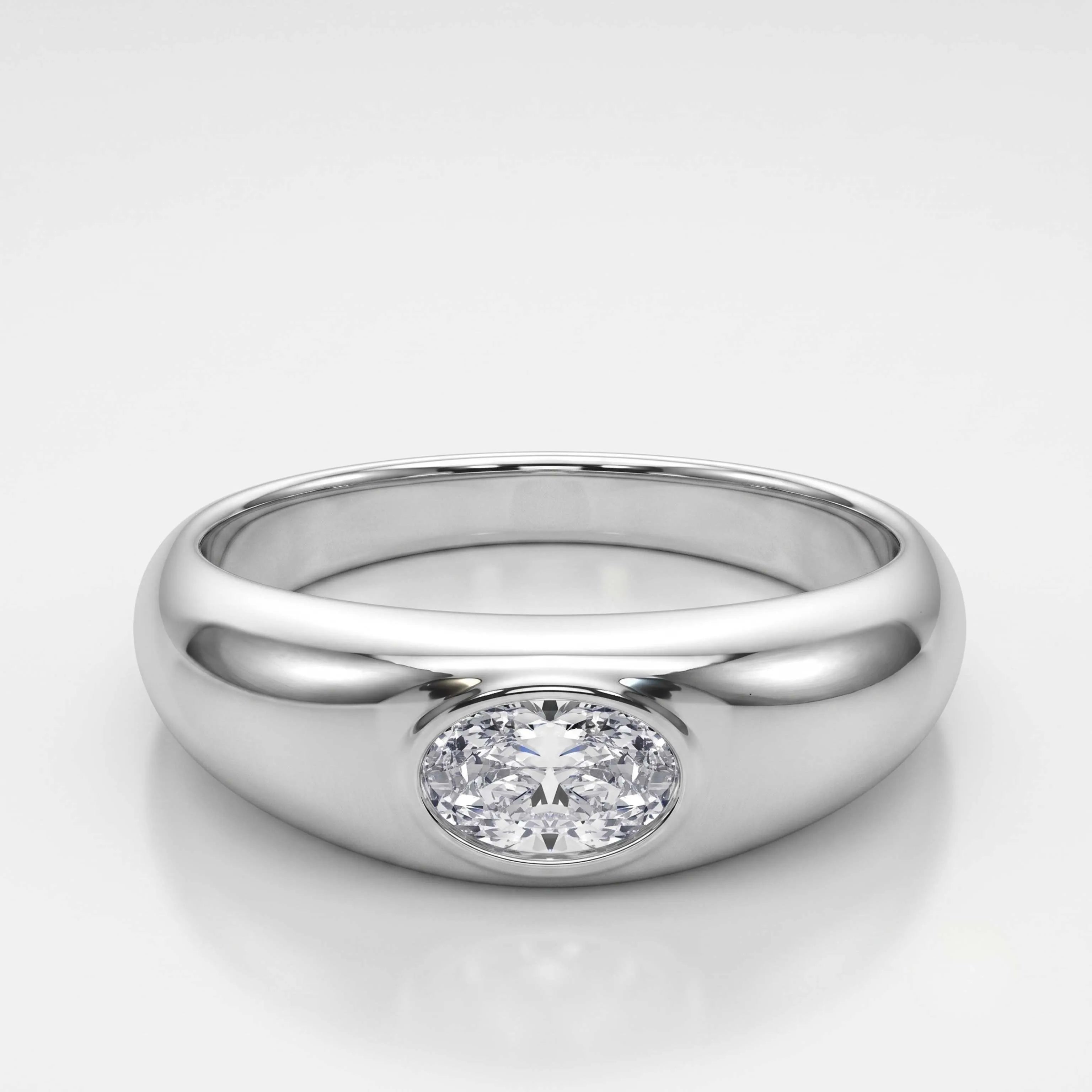 Oval bezel diamond engagement ring proposal gift