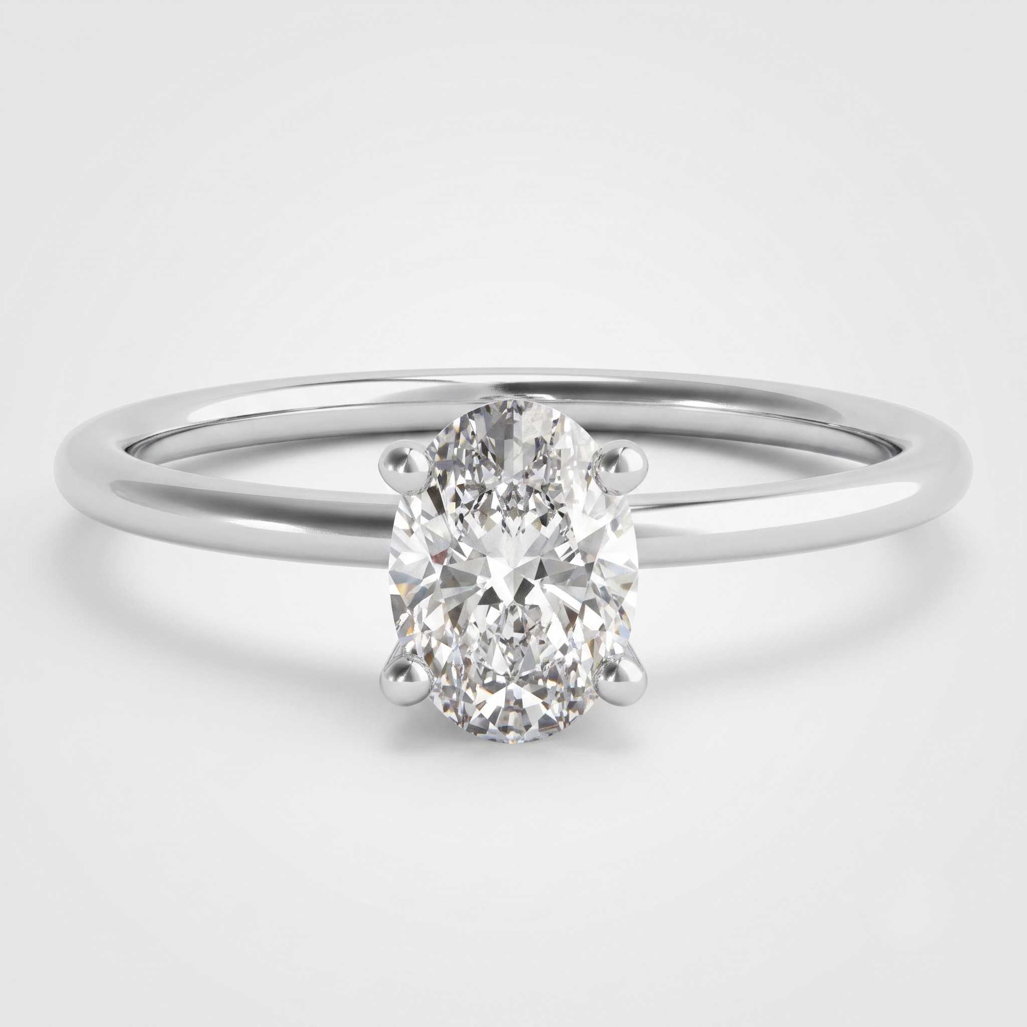 Oval diamond 4 claw engagement ring proposal gift